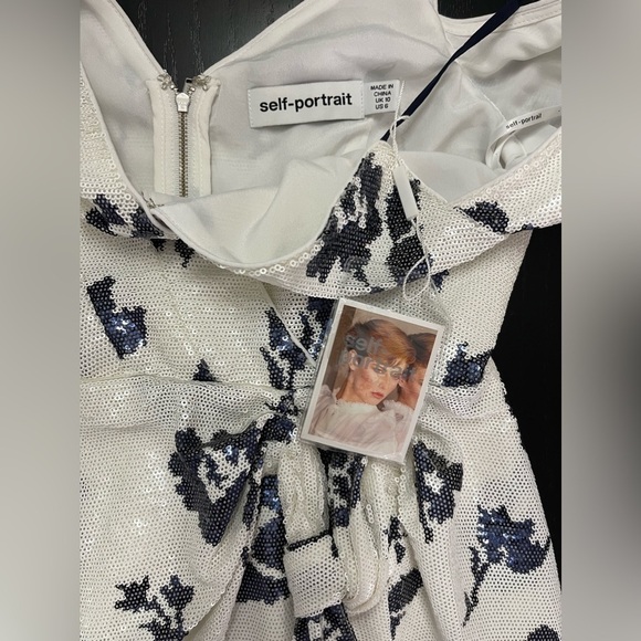 Self-Portrait Floral Sequin Wrap Dress - Picture 9 of 16